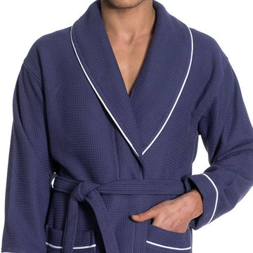 Waffle Terry Turkish Cotton Unisex Bathrobe - large