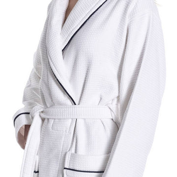 Waffle Terry Turkish Cotton Unisex Bathrobe - medium